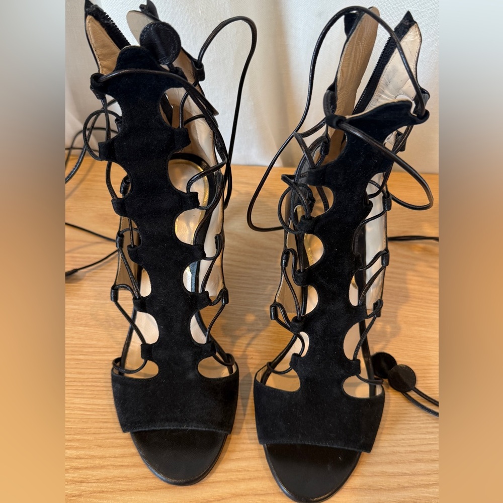 Elegant Black Lace-Up Women's Shoes - Picture 2 of 4